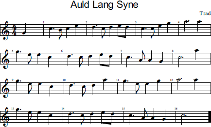 Auld Lang Syne noter