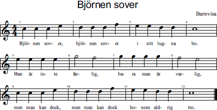 Björnen sover noter och text